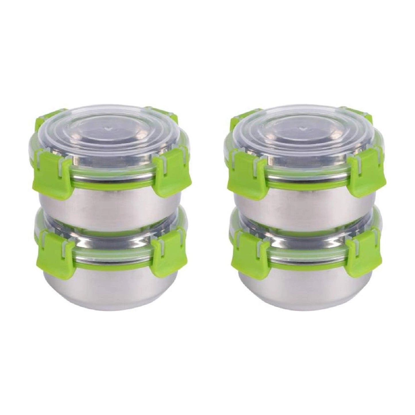 SWHF Stainless Steel Smart Lock Tiffin/Lunch Box (300 ml, 10 cm, Green)