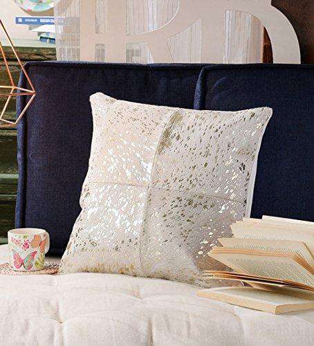 SWHF Leather Cushion Cover: White with Gold Foil - SWHF