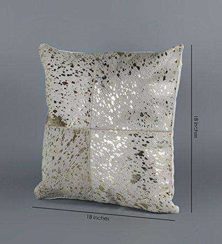 SWHF Leather Cushion Cover: White with Gold Foil - SWHF